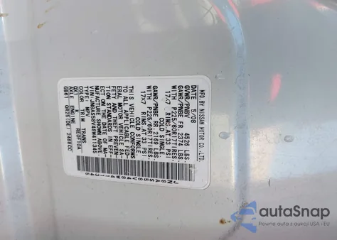 2008 Nissan Rogue Sl from USA, damaged, VIN JN8AS58V48W411345